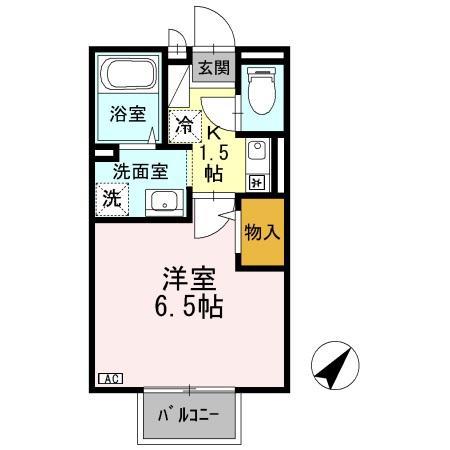 セジュール加守田SE(1K/2階)の間取り写真