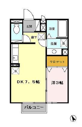 メゾン・ラフィーネ(1DK/2階)の間取り写真