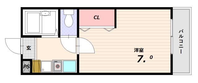 スクエアメゾン鈴蘭台(1K/1階)の間取り写真