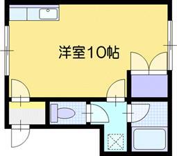 エクセレンス野幌(ワンルーム/2階)の間取り写真
