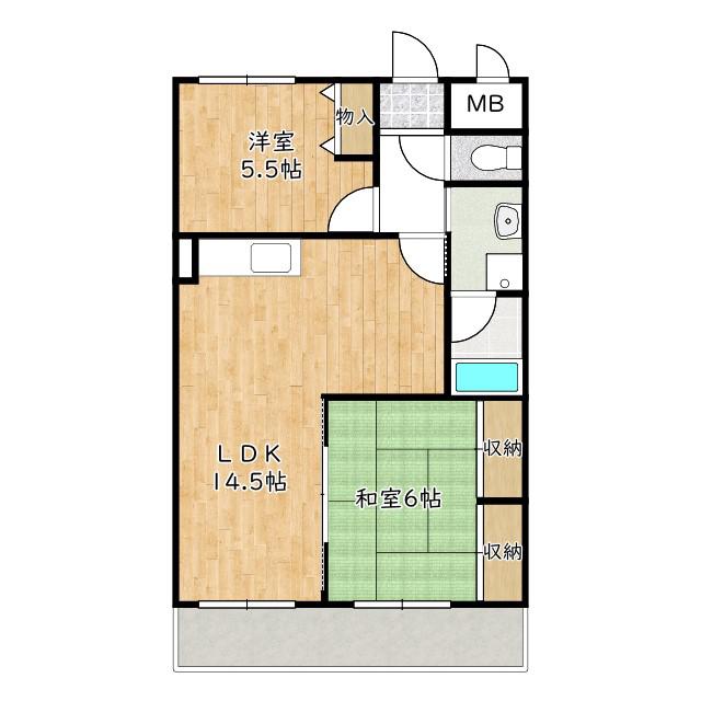 フォンテーヌ和泉(2LDK/1階)の間取り写真