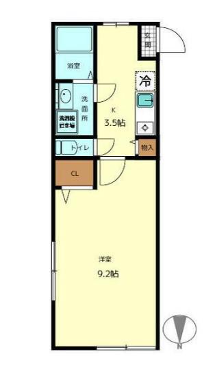 アクセス前野町(1K/3階)の間取り写真