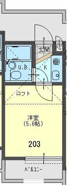 ロイヤルコーポ幕張(1K/2階)の間取り写真