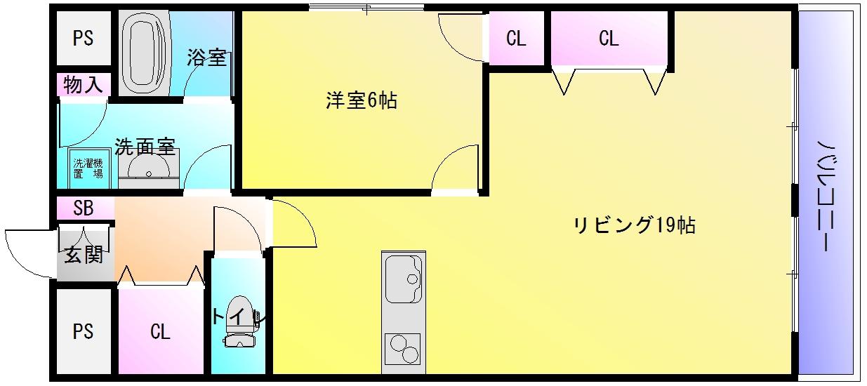 エムライフ宮町(1LDK/5階)の間取り写真