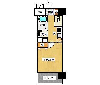 ふぁみゆアビコIX(1K/2階)の間取り写真