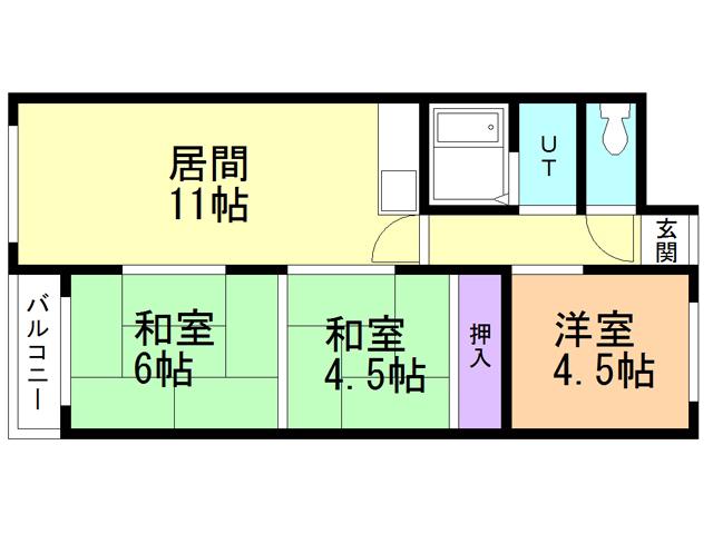 ノビリエ・マンション(3LDK/2階)の間取り写真