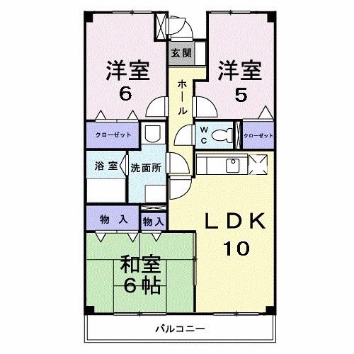 シャンド・フルール(3LDK/2階)の間取り写真