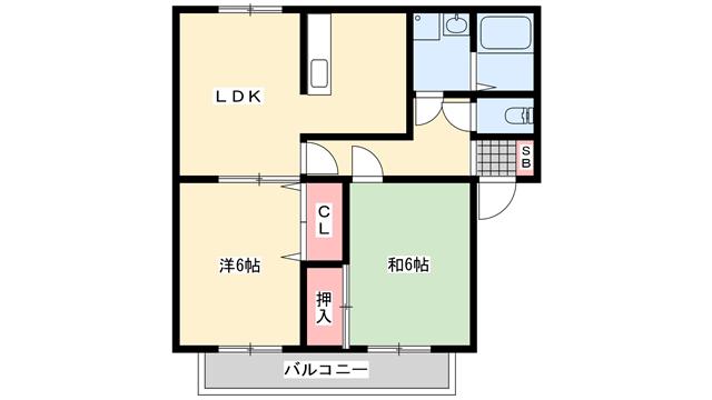 シャルマンコート(2LDK/1階)の間取り写真
