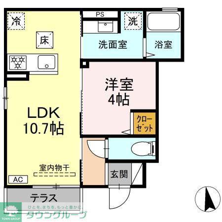 コンパセタ(1LDK/1階)の間取り写真