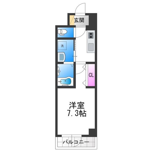 アーバンパーク田辺(1K/2階)の間取り写真