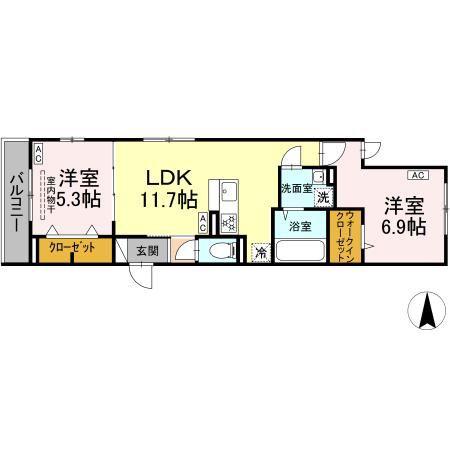 セレスティア北小岩III(2LDK/3階)の間取り写真