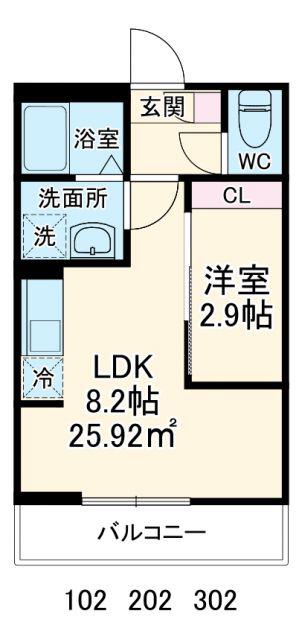 GRADUS川口元郷(1LDK/1階)の間取り写真
