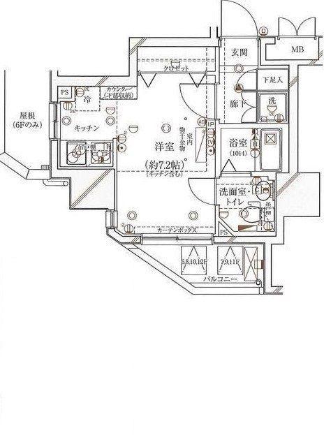 GALICIA RESIDENCE HIROO(ワンルーム/10階)の間取り写真
