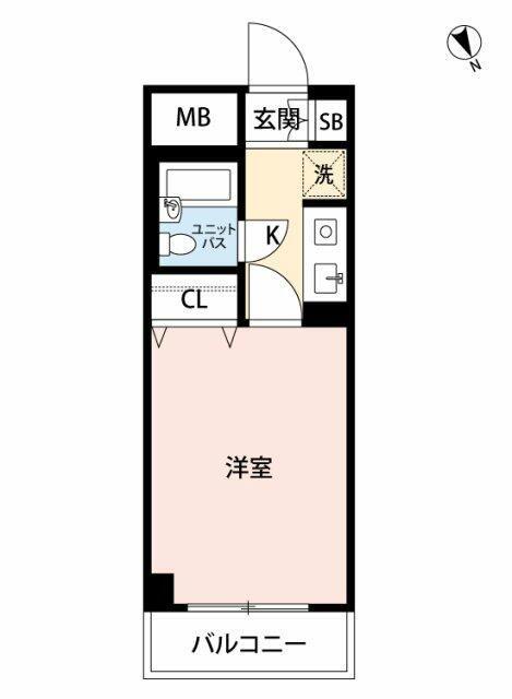 プライムコア溝の口(1K/2階)の間取り写真