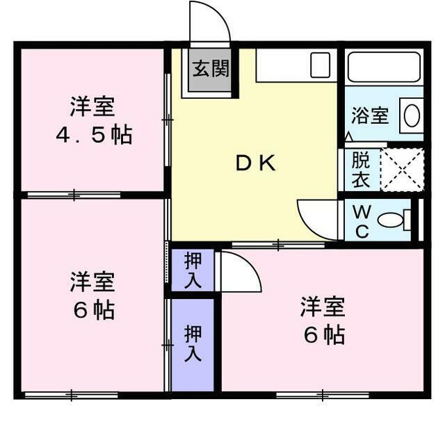 第3葉山コーポ(3DK/2階)の間取り写真