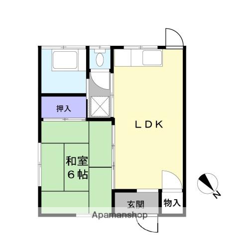 こざか荘(1LDK/1階)の間取り写真