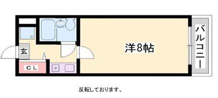 ダイアパレス姫路大手前通西(1K/4階)の間取り写真