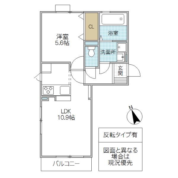 アヴァンティI(1LDK/3階)の間取り写真