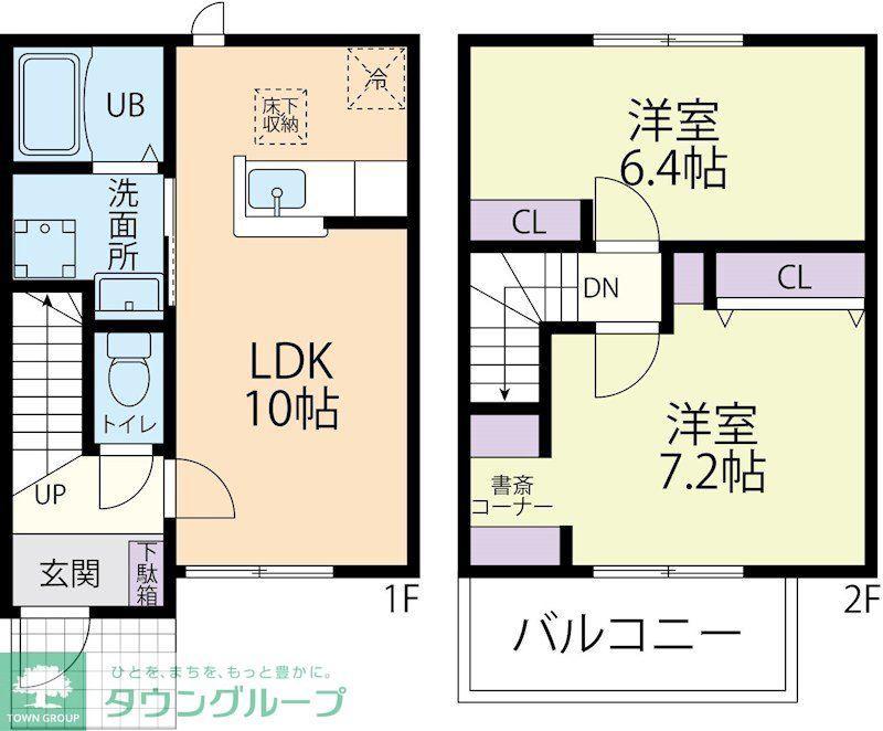 DOUX MAISON屈巣 D(2LDK/1階)の間取り写真