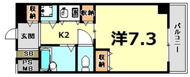 ブルームライフ兵庫(1K/3階)の間取り写真
