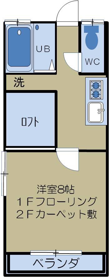 ELM宮町(1K/2階)の間取り写真