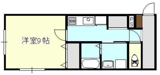 ルミエール桜町(1K/2階)の間取り写真