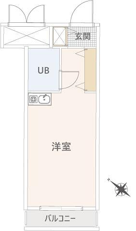 ウインベルソロ北浦和第7(ワンルーム/2階)の間取り写真