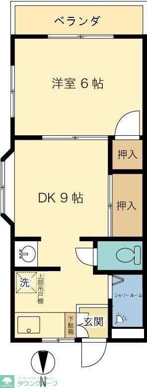 ハウスメモリアル7(1DK/1階)の間取り写真