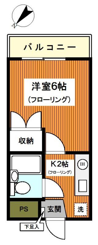 アジュール片倉(1K/2階)の間取り写真