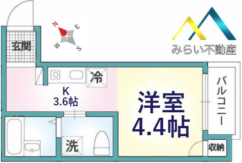 ラウレア(ワンルーム/1階)の間取り写真