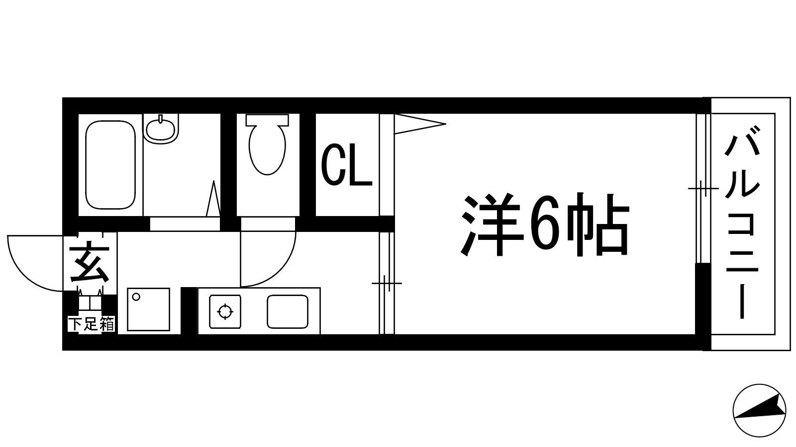 セフィラ仁川(1K/1階)の間取り写真