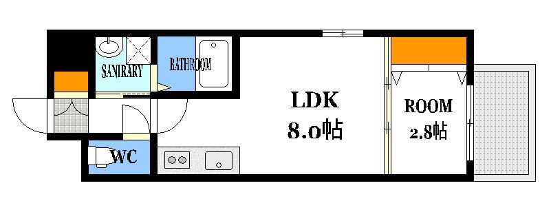 THE AL COURT(1LDK/2階)の間取り写真