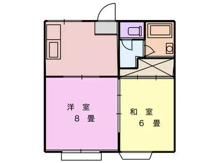 グリーンコーポ(2DK/1階)の間取り写真