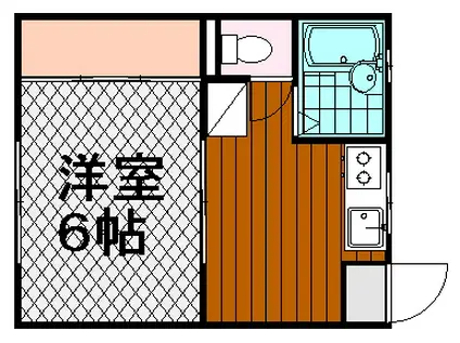 グランディール壱番館(1K/2階)の間取り写真