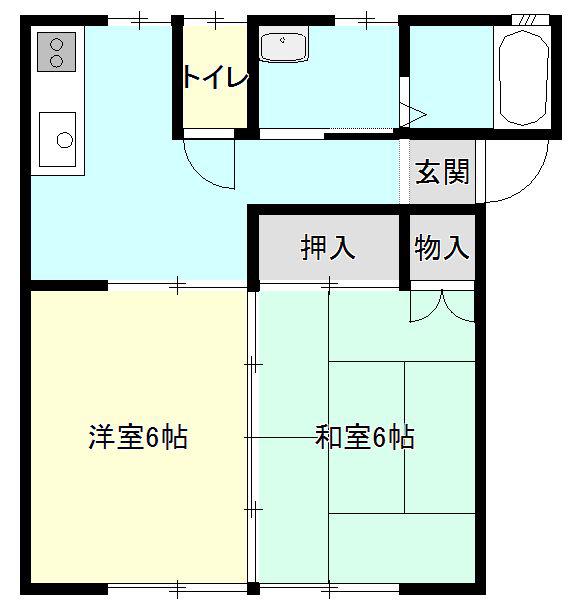 グレイス中里C棟(2K/2階)の間取り写真