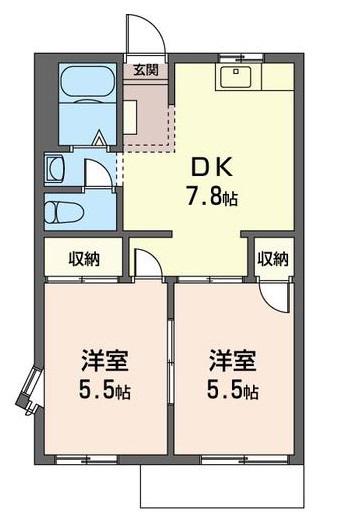 SHAMAISON プランドール(2DK/1階)の間取り写真
