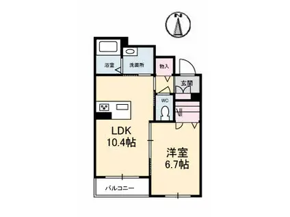 シャーメゾン アイシス(1LDK/3階)の間取り写真