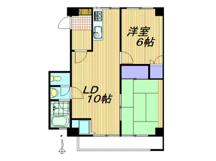 山添マンション(2LDK/3階)の間取り写真