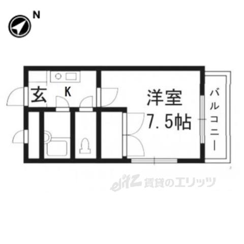 第6レジデンス春田(1K/3階)の間取り写真