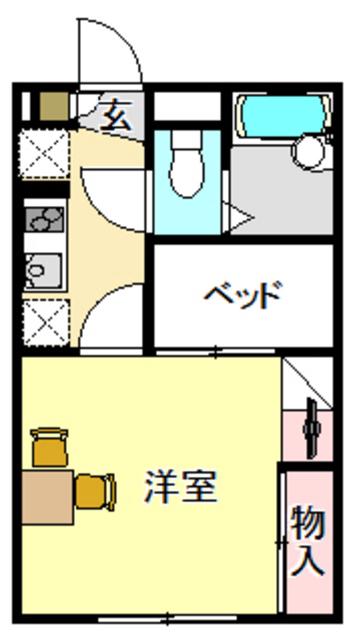 レオパレスサンウィナー(1K/1階)の間取り写真