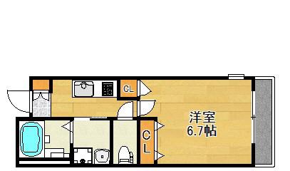 ルミエール(1K/3階)の間取り写真