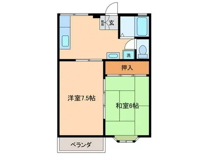シティハイツ(2DK/2階)の間取り写真