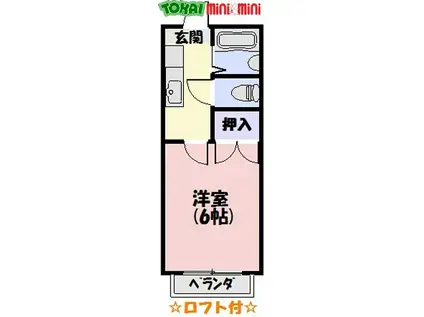 エピキュリアン(1K/1階)の間取り写真