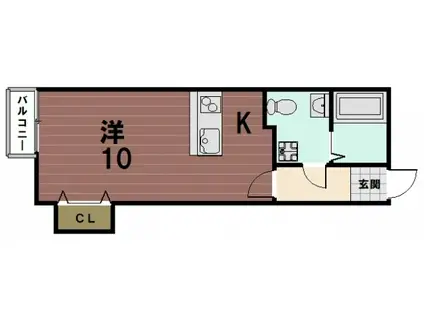 インキュベート(ワンルーム/2階)の間取り写真