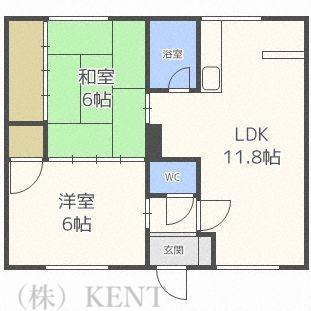 丸勝ハイツ(2LDK/2階)の間取り写真