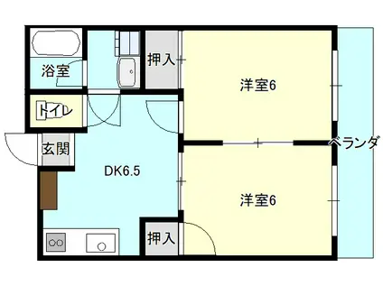 星座の森(2DK/3階)の間取り写真