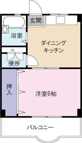 ヴィラージュ末広(1DK/1階)の間取り写真