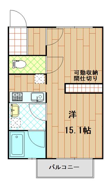 メープルコート(1LDK/2階)の間取り写真