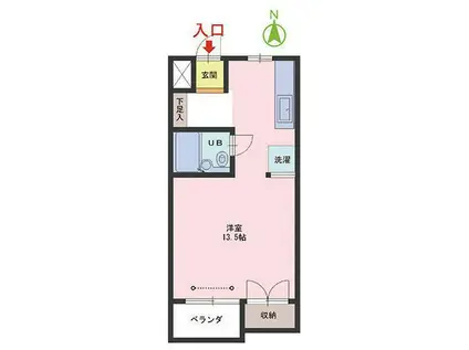 ホワイトシャトレ梅田(1DK/4階)の間取り写真