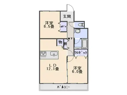 サンフォレスト曙(2LDK/2階)の間取り写真